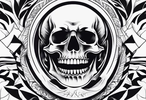 two hands wrapped around a white, shiny tooth tattoo idea