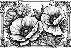 Dagger with poppies tattoo idea