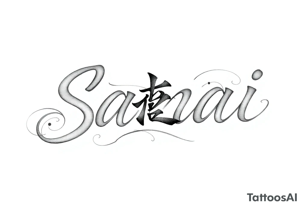 Sanai name tattoo with  ♑️ tattoo idea