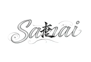 Sanai name tattoo with  ♑️ tattoo idea