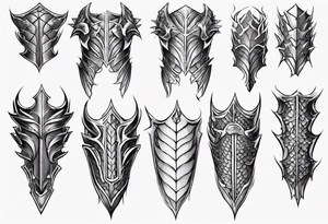 Dragonscale Leg armor symmetrical tattoo idea