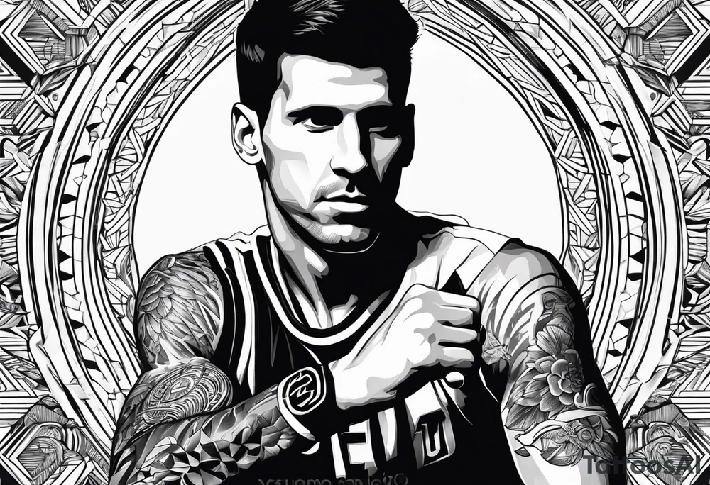 Djokovic com o dedo na cabeça tattoo idea