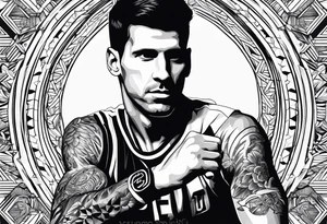 Djokovic com o dedo na cabeça tattoo idea