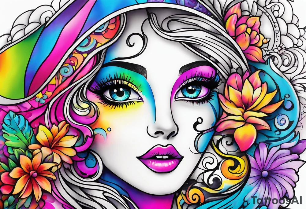 lisa frank inspired tattoo idea