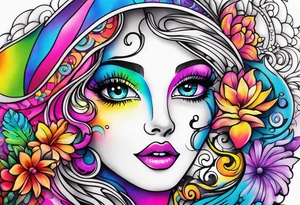 lisa frank inspired tattoo idea