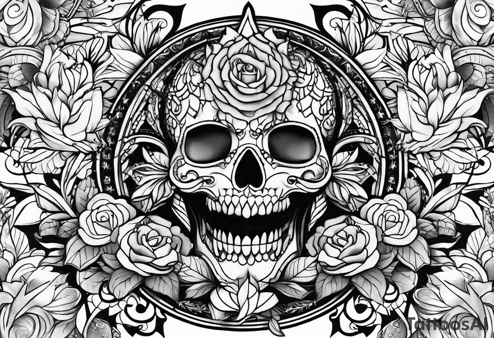 Thigh art tattoo idea