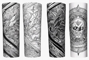 Make an arm sleeve with lightning bolt tattoo idea