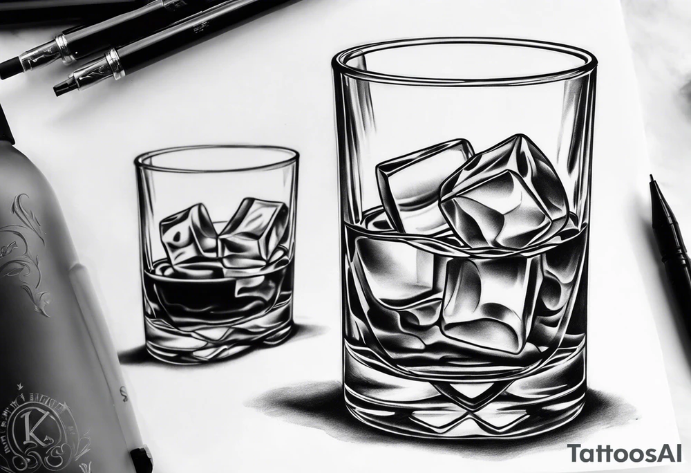 whiskey glass and a blunt smoke tattoo idea