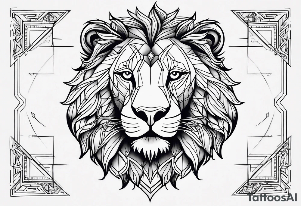 De um leão para mulher tattoo idea