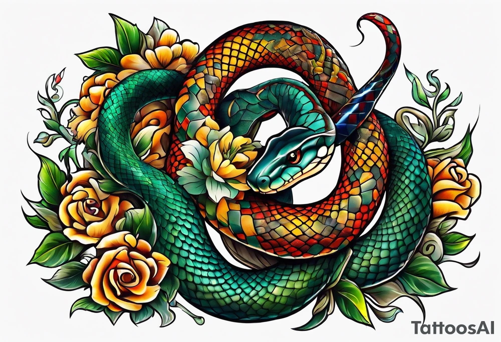 snake and dagger tattoo idea