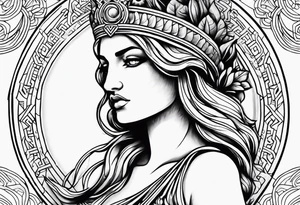 Attractive greek goddess tattoo idea