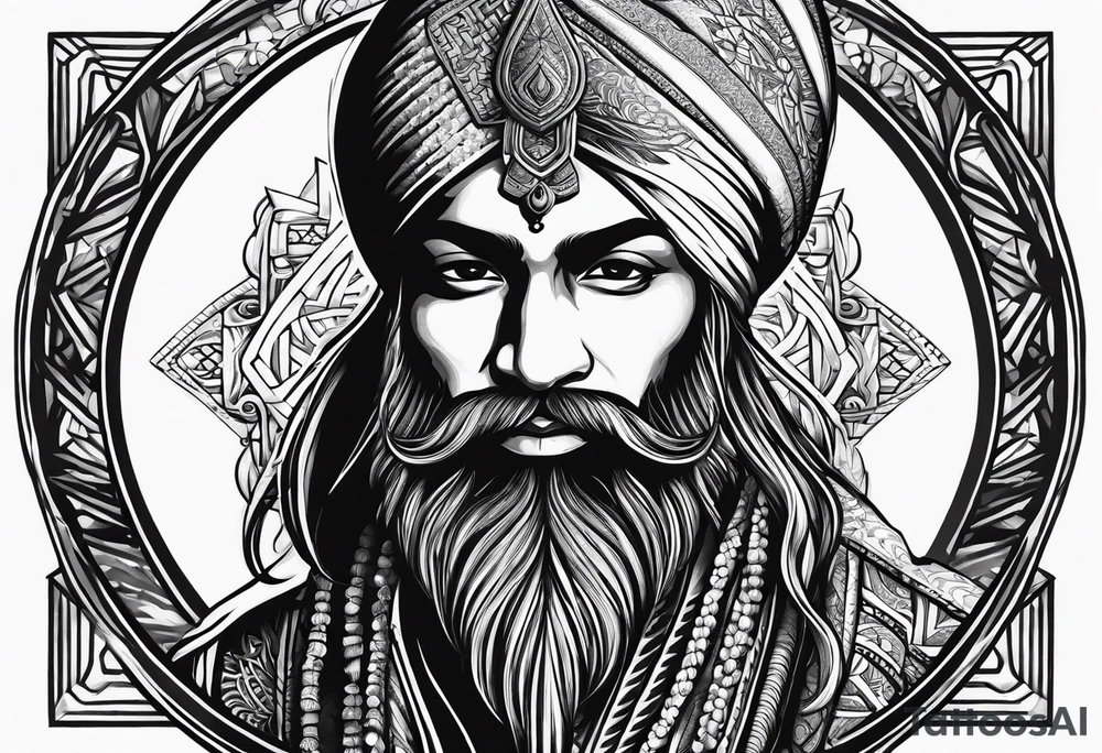 i have a sikh warrior and text stating "without fear without hate" tattoo idea