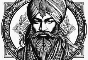 i have a sikh warrior and text stating "without fear without hate" tattoo idea