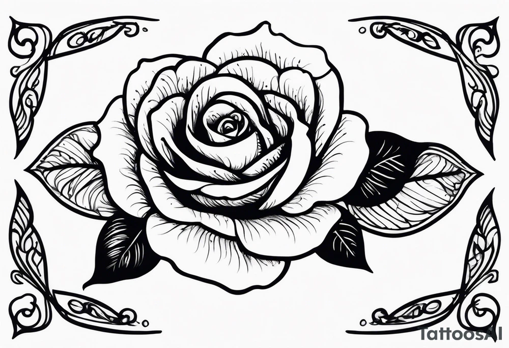 Hard times in cursive with an rose tattoo idea