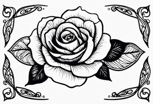 Hard times in cursive with an rose tattoo idea