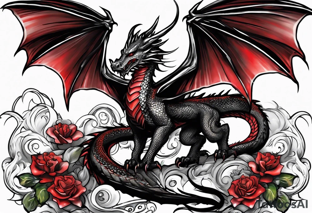 Red dragon tattoo idea