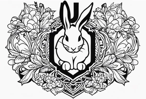 design memorial tattoo initals JJJ, dates 9/2/45-17/8/24, australian navy theme, with south sydney rabbits rugby league team theme tattoo idea