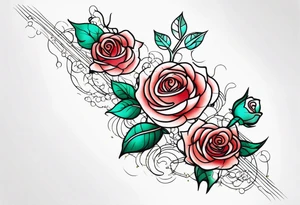 Blend vines roses and lit up digital circuitry arm sleeve tattoo idea