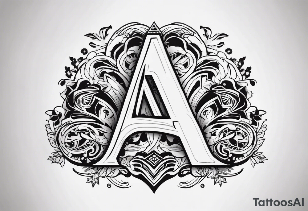 the letters A R in the middle of a ninja headband tattoo idea