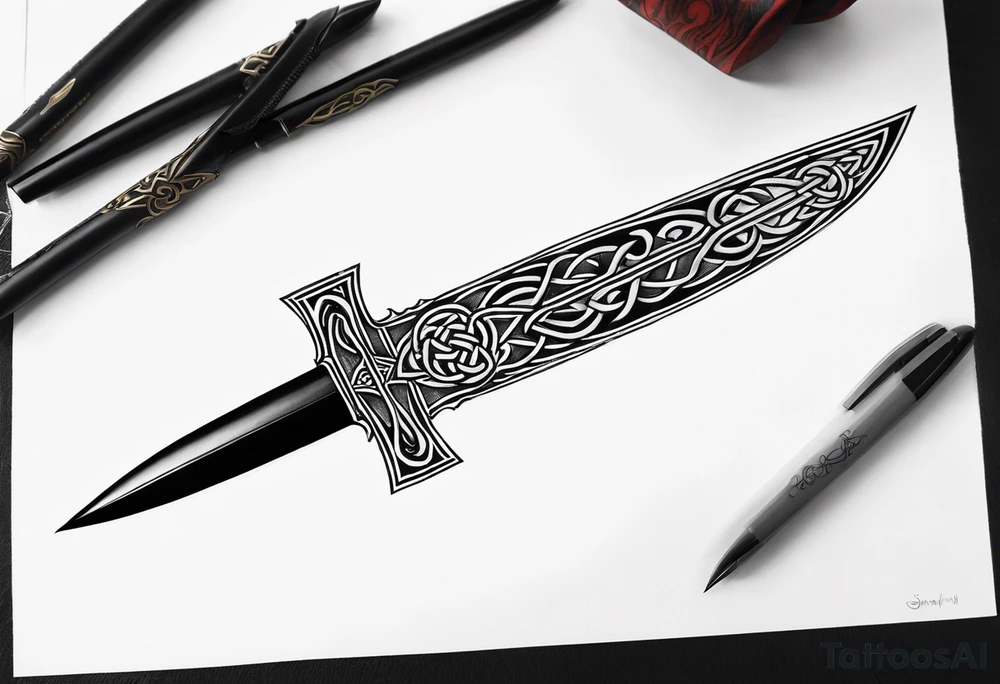 Celtic dagger tattoo idea
