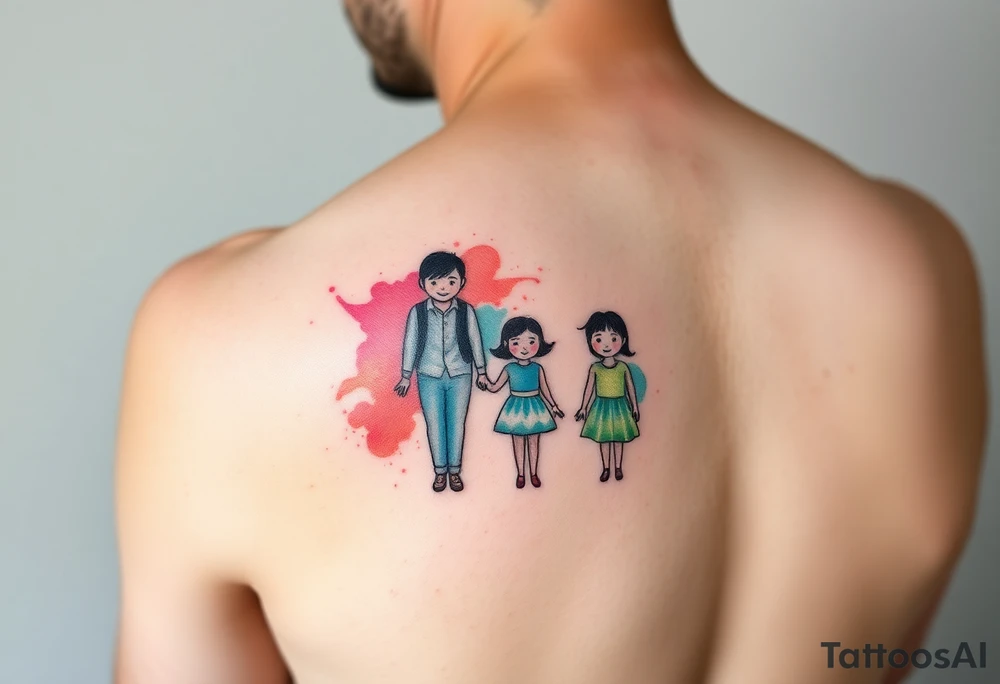 Family 2 parents 2 kids tattoo idea