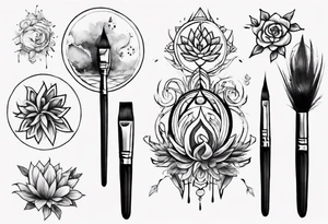 Paint brush drawing inner peace tattoo idea
