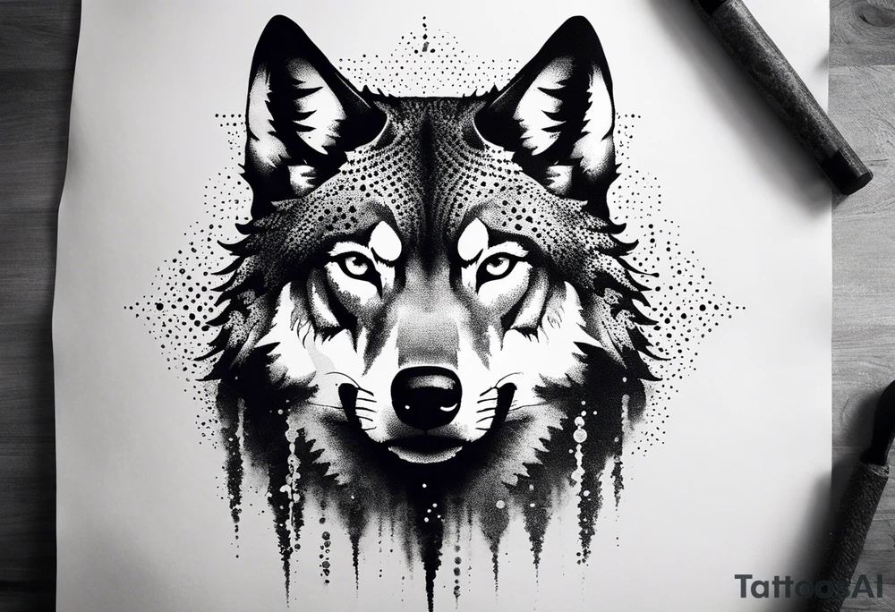 the warrior looks into the water and there is the reflection of a wolf tattoo idea