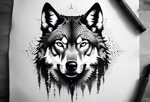 the warrior looks into the water and there is the reflection of a wolf tattoo idea