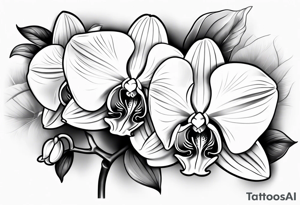 Orchid flowers tattoo idea