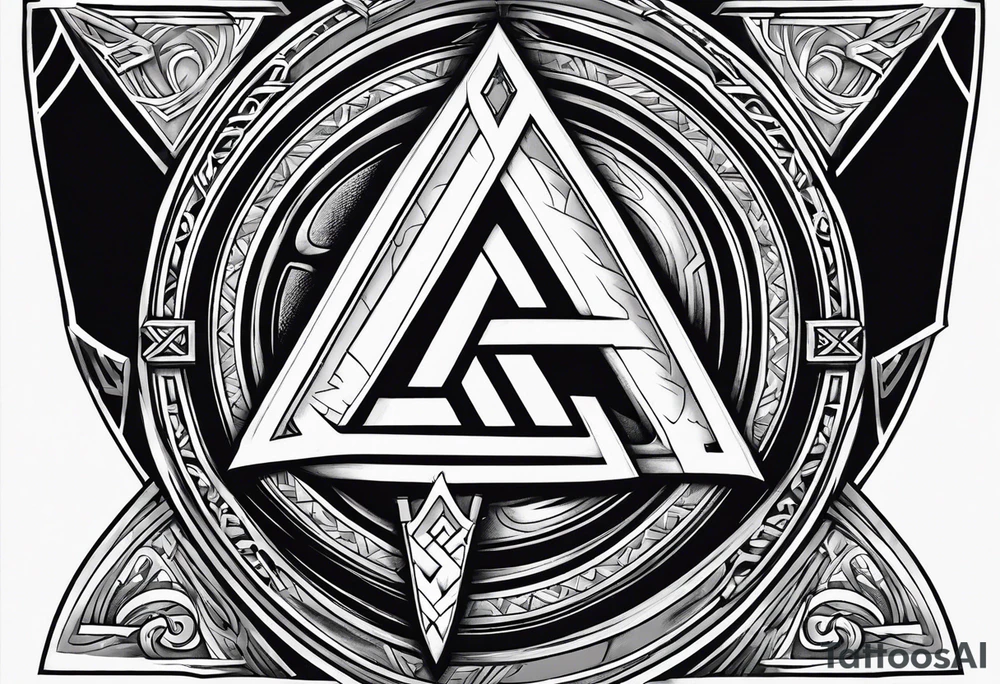 Valhalla shield sword axe Valknut fire armour tattoo idea Valhalla shield sword axe Valknut fire armour tattoo idea