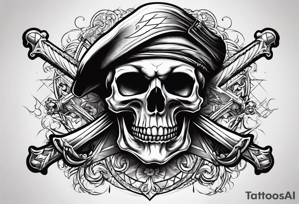 Skull and crossbones, pirate tattoo idea