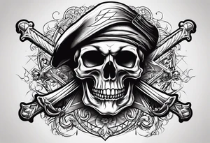 Skull and crossbones, pirate tattoo idea