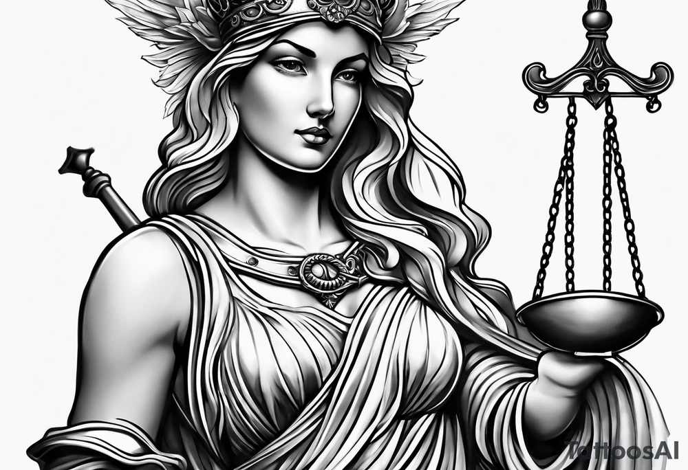lady justice tattoo tattoo idea
