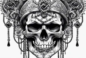 skull with chains tattoo idea