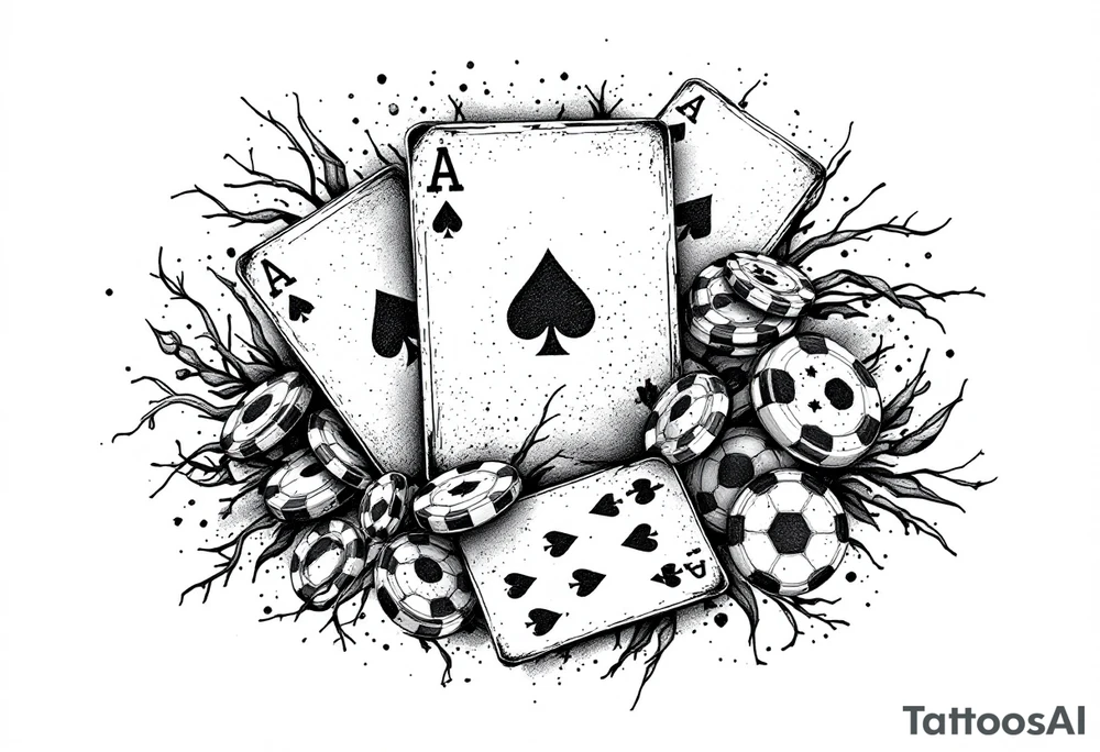 About casino with cards and games in casino tattoo idea