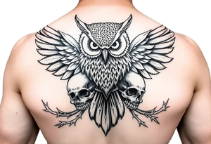 Rose's tribal is not fair owl's skulls and thorns tattoo idea