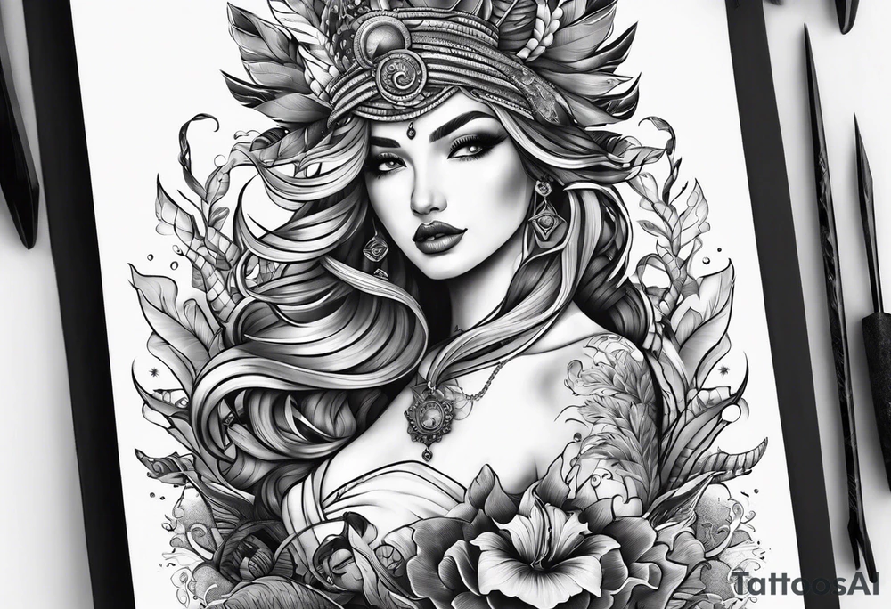 Arraia swimming tattoo idea