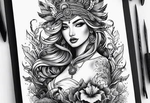 Arraia swimming tattoo idea