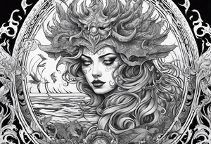 Satan in a sea of souls tattoo idea