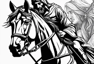 Warrior Jesus on a horse tattoo idea