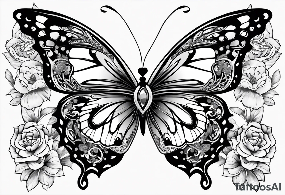butterfly makes a heart tattoo idea
