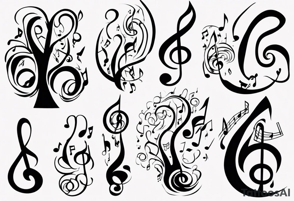 music speaker note tree stave notes tattoo idea