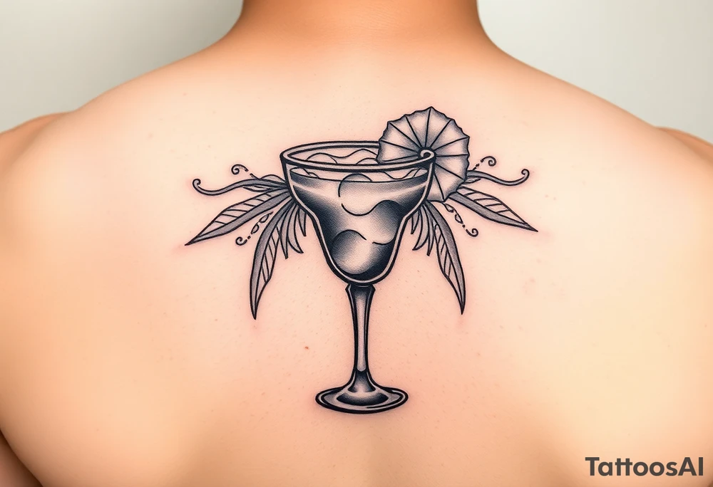 A small margarita tattoo from the song Bella by the red hot chilli peppers. The line in the song goes “margarita gonna be my master” tattoo idea