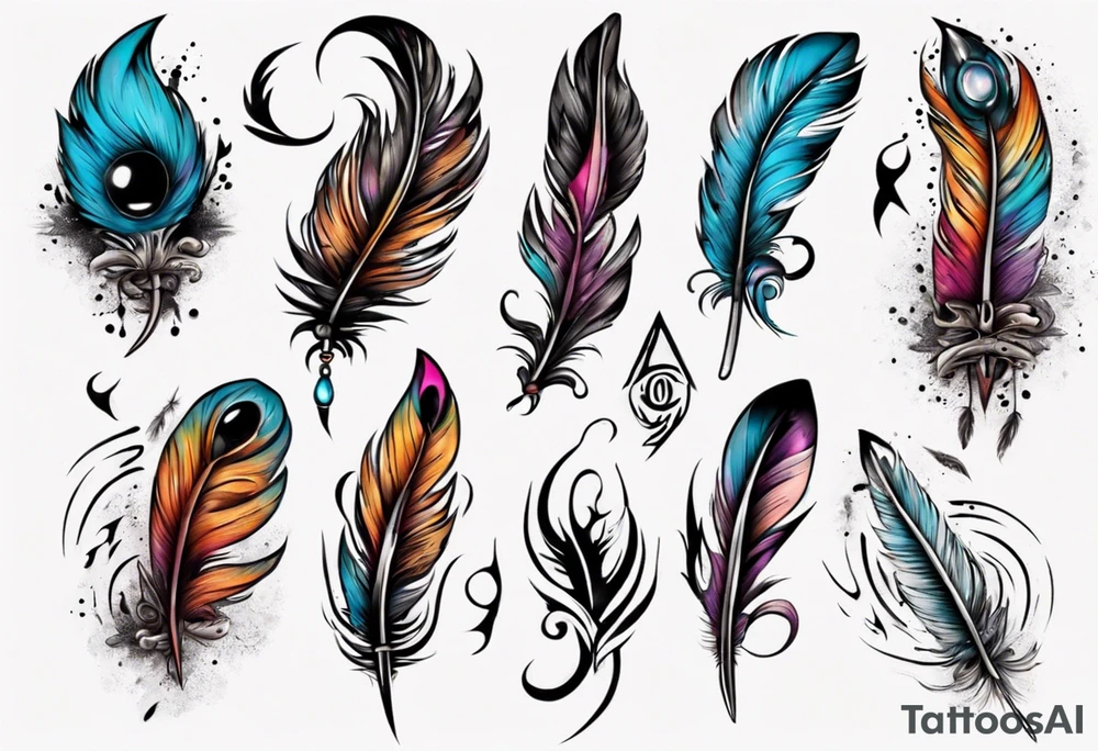 Cunt with feathers tattoo idea