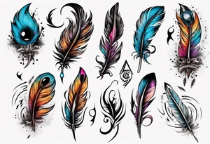 Cunt with feathers tattoo idea