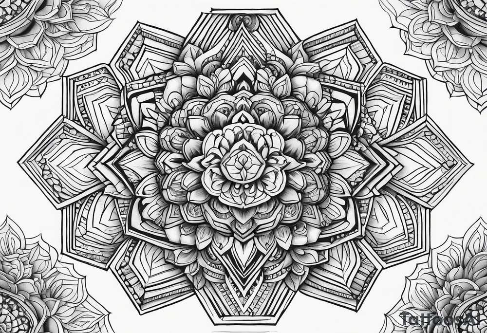 Mandala honeycomb hexagon tattoo idea