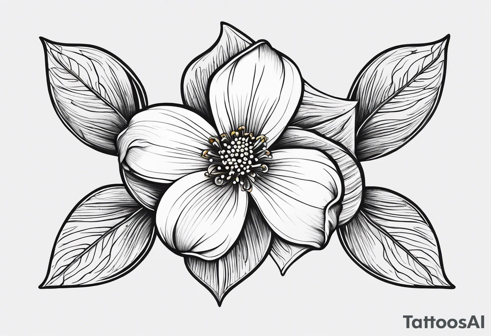 Small tattoo of a forget me knot flower linework tattoo idea