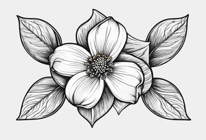 Small tattoo of a forget me knot flower linework tattoo idea
