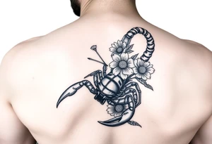 A scorpion with carnations tattoo idea