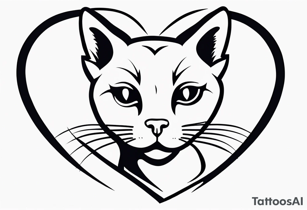 A cat with a heart tattoo idea